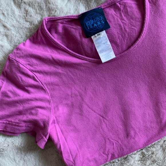 Kenzo Jeans Magenta Embroidered Tee 💐 - Picture 3 of 4
